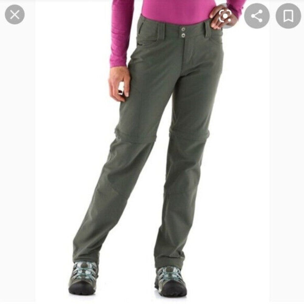 Columbia Arrowhead Trail II Stretch Convertible Pants Womens 14 Regular Green